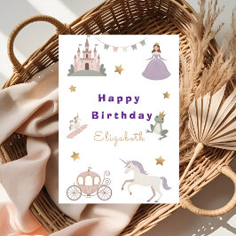 Tarjeta Magical Fairytale Castle Baby Girl Birthday Card