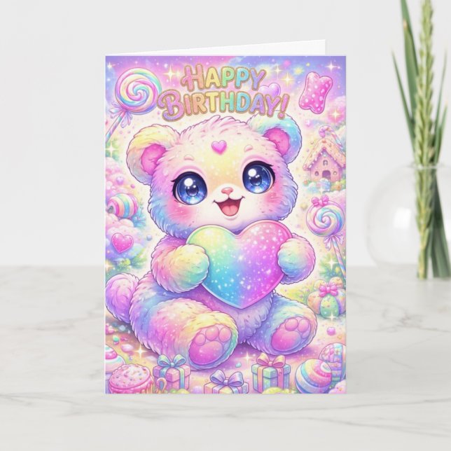 Tarjeta Magical Rainbow Puppy Children's Birthday Card   (Anverso)