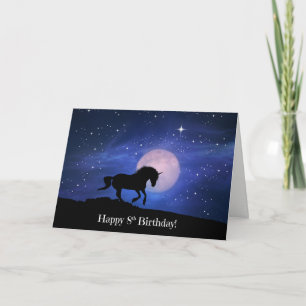 Tarjeta Magical Unicornio Feliz 8 cumpleaños