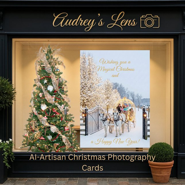Tarjeta Magical Winter Carriage Ride Christmas Photo Card (Subido por el creador)