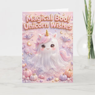 Tarjeta ¡Magico Boo! Deseos de Unicornio Cute Saludo de Ha
