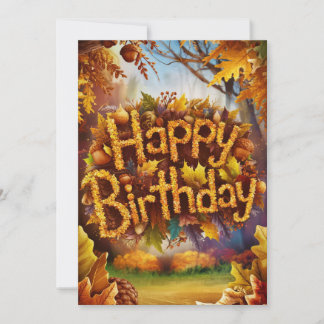 Tarjeta Mágico Místico Cálido Otoño Feliz Cumpleaños