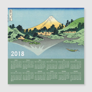 Tarjeta magnética 2018 del calendario de Hokusai