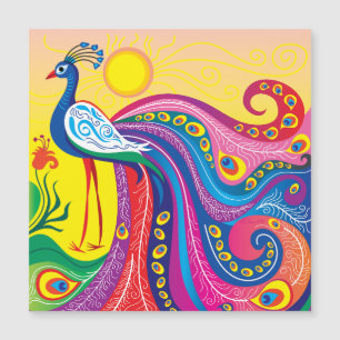 Tarjeta Magnética Amanecer Pavo Real