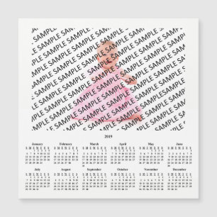 Tarjeta magnética anual de calendario de Personali