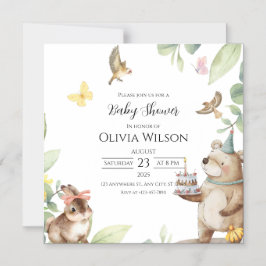 Tarjeta magnética Baby Shower de Aves Blancas Verd