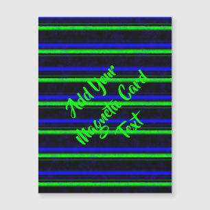 Tarjeta magnética Black Blue Green Stripes