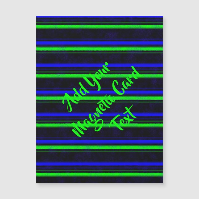 Tarjeta magnética Black Blue Green Stripes (Anverso)