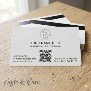 Tarjeta Magnética Blanca Minimalista con Tu Inform