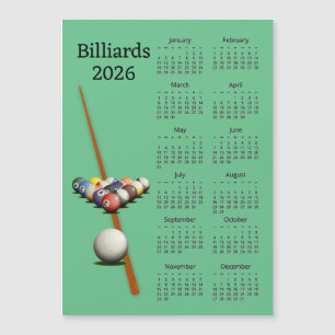 Tarjeta Magnética Calendario Billar Piscina 2026