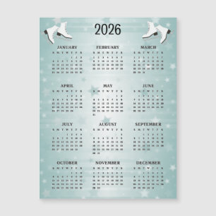 Tarjeta Magnética Calendario Diseño Patines de Hie