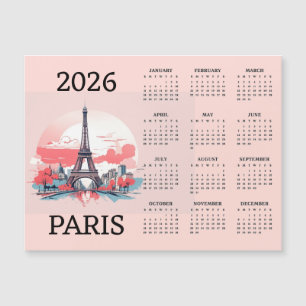 Tarjeta Magnética Calendario París 2026