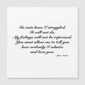 Tarjeta Magnética, Cita Romántica de Jane Austen