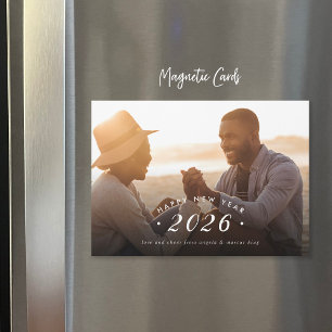 Tarjeta magnética con superposición de foto de año