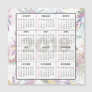 Tarjeta magnética cuadrada del calendario 2018