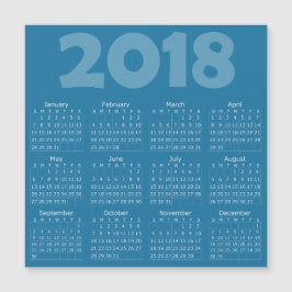 Tarjeta magnética cuadrada del calendario azul 201