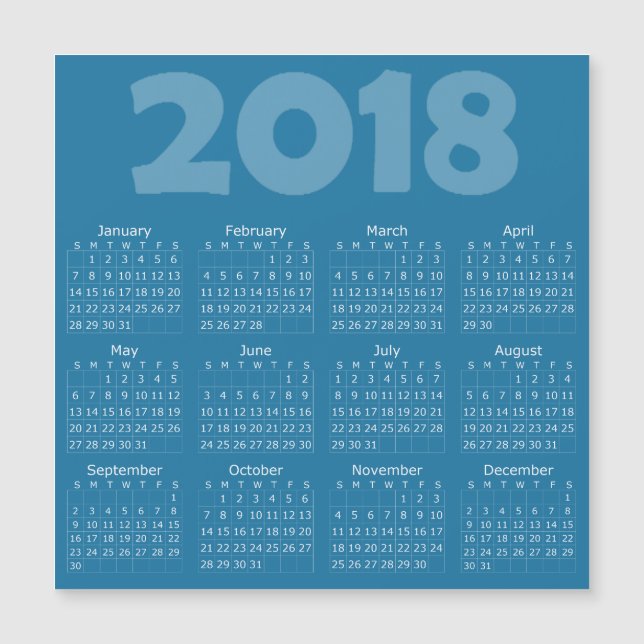Tarjeta magnética cuadrada del calendario azul 201 (Anverso)