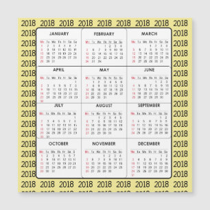 Tarjeta magnética cuadrada del calendario del
