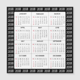Tarjeta magnética cuadrada del calendario del