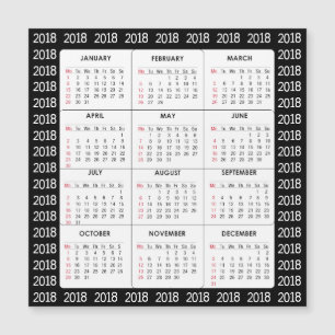 Tarjeta magnética cuadrada del calendario del