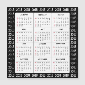 Tarjeta magnética cuadrada del calendario del