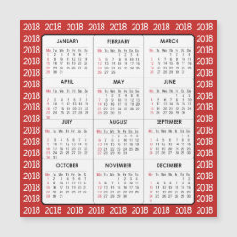 Tarjeta magnética cuadrada del calendario rojo 201
