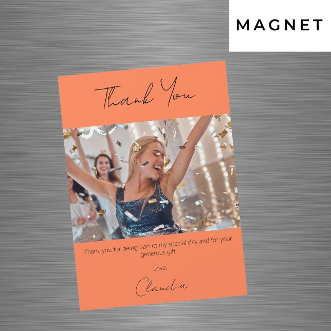 Tarjeta magnética de agradecimiento a la foto de C (Subido por el creador)