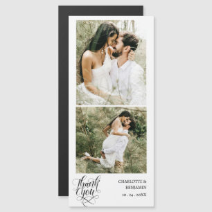 Tarjeta Magnética de Agradecimiento de Boda con Fo