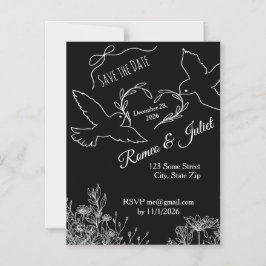 Tarjeta Magnética de Anuncio de Fecha de Boda Palo