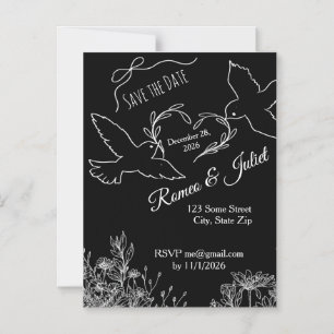 Tarjeta Magnética de Anuncio de Fecha de Boda Palo