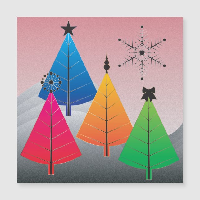 Tarjeta magnética de árboles de Navidad (Anverso)