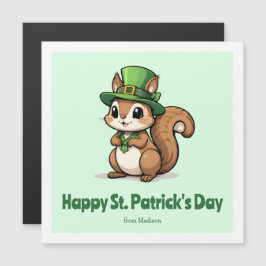Tarjeta magnética de ardilla del día de San Patric