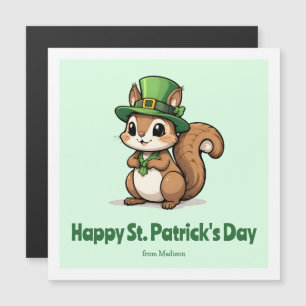 Tarjeta magnética de ardilla del día de San Patric