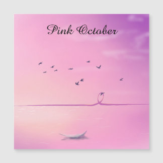 Tarjeta Magnética de Arte Pastel de Octubre Rosa