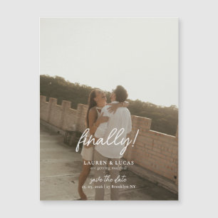 Tarjeta Magnética de Boda con Foto Moderna para Gu