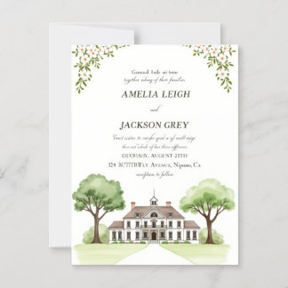 Tarjeta Magnética de Boda Floral Elegante | Acuare