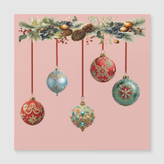 Tarjeta magnética de bolas de navidad