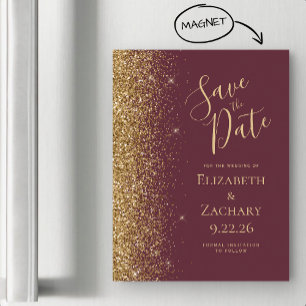Tarjeta Magnética de Burgundy Moderno Dorado para