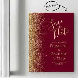 Tarjeta Magnética de Burgundy Rojo Dorado para Gua