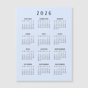 Tarjeta Magnética de Calendario 2026 Simple
