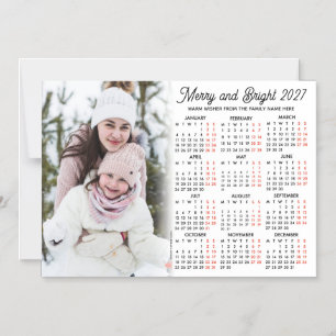 Tarjeta magnética de calendario blanco con foto fa