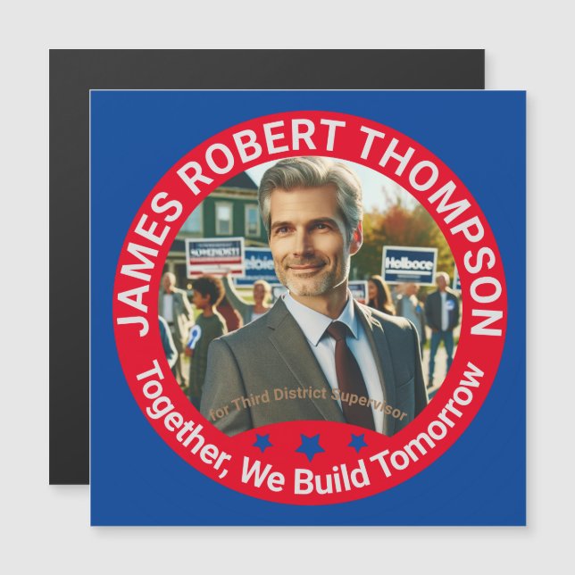 Tarjeta magnética de campaña de supervisor de dist (Anverso/Reverso)