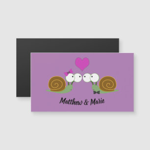 Tarjeta magnética de caracoles en amor