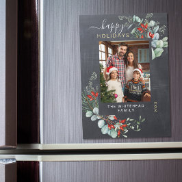 Tarjeta magnética de Chalkboard rústico botánico