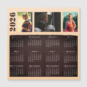 Tarjeta magnética de Collage de fotos Calendario 3