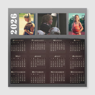 Tarjeta magnética de Collage de fotos Calendario 3