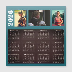 Tarjeta magnética de Collage de fotos Calendario 3