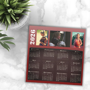 Tarjeta magnética de Collage de fotos Calendario 3