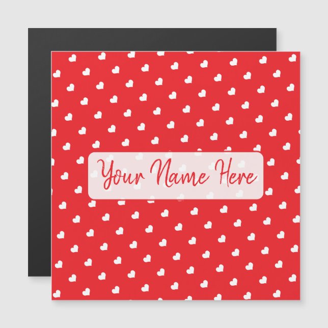 Tarjeta Magnética de Corazones con Patrón de Día d (Anverso/Reverso)