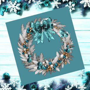 Tarjeta magnética de coronas para navidades